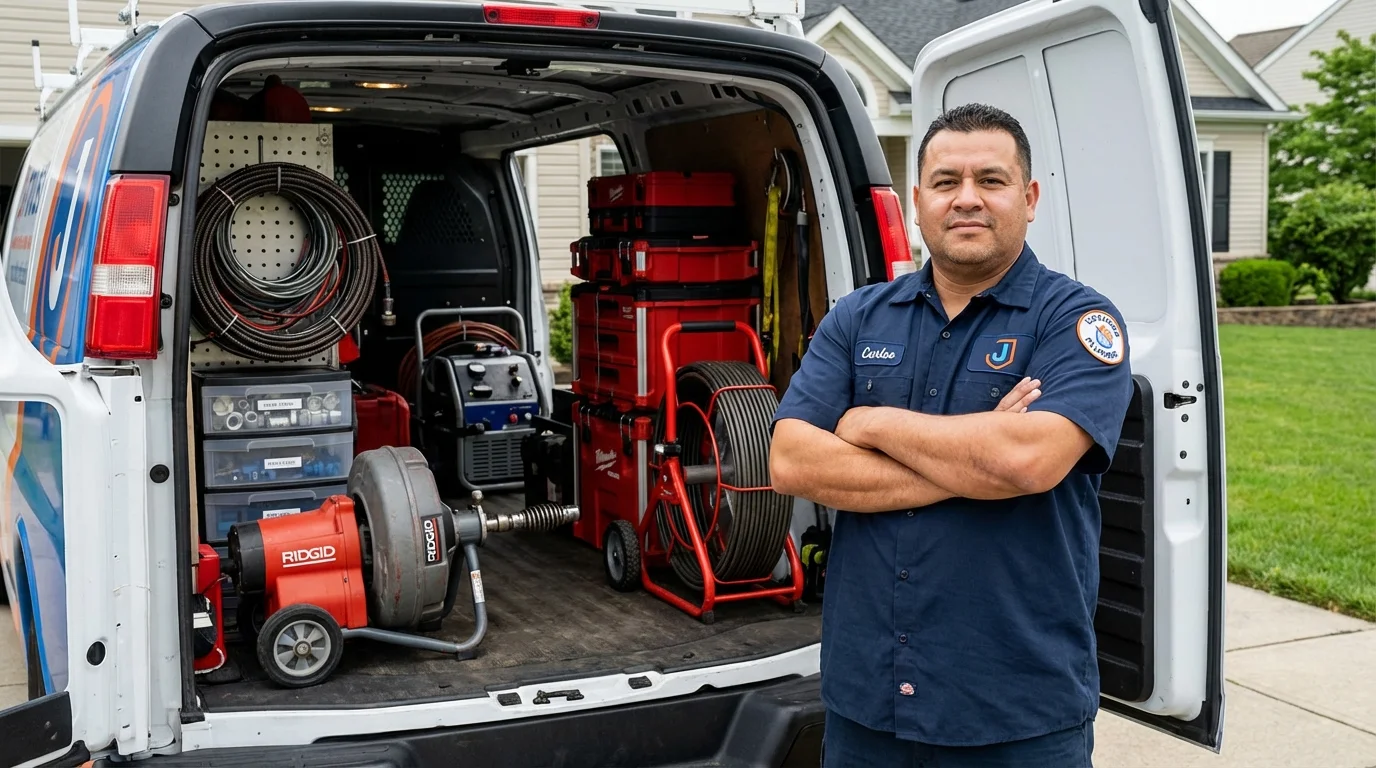 Professional drain cleaning equipment and Johns Plumbing LLC plumber in Santa Cruz
