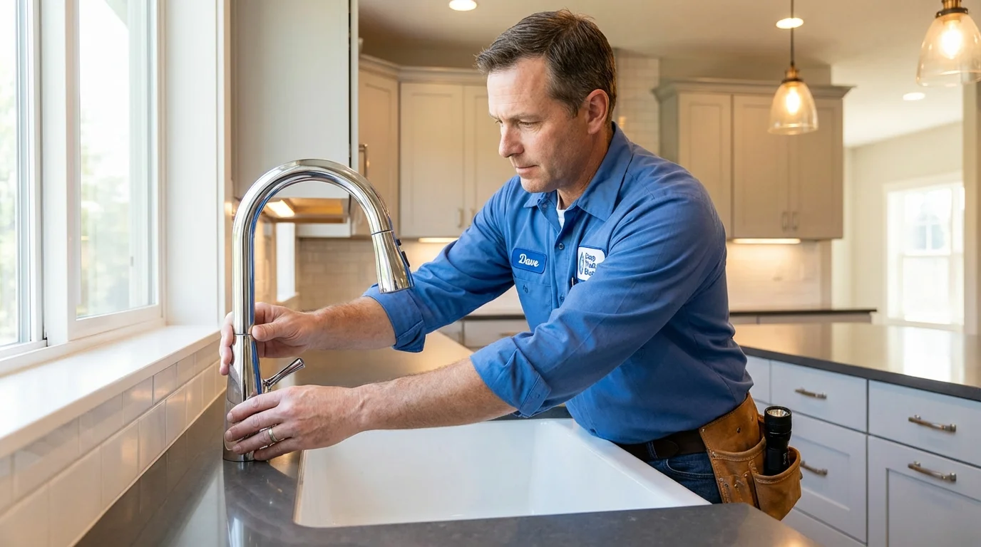 Kitchen faucet installation by Johns Plumbing LLC in Santa Cruz
