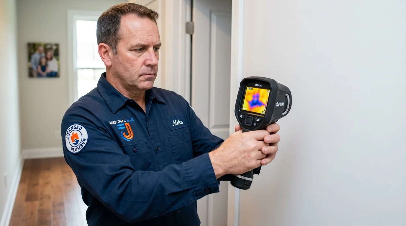 Thermal imaging leak detection by Johns Plumbing LLC in Santa Cruz
