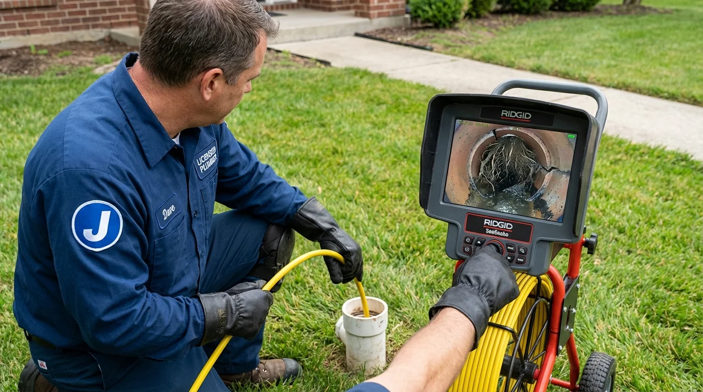 Sewer camera inspection being performed by Johns Plumbing LLC in Santa Cruz