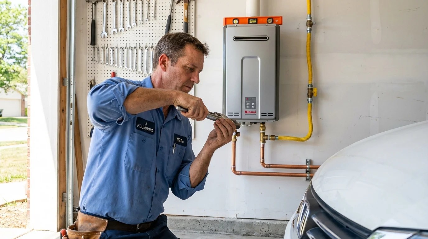 Tankless water heater installation by a Johns Plumbing LLC plumber in Santa Cruz
